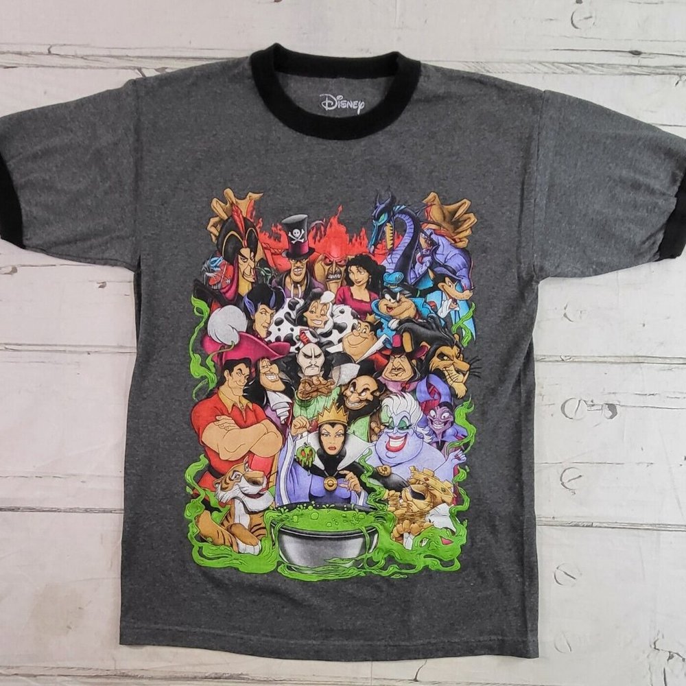 Disney Villans Gray Short Sleeve T-Shirt Mens Size M EUC